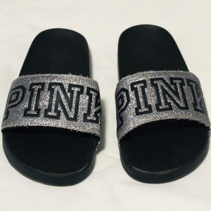 ❗️PENDING❗️Silver PINK Victoria's Secret Slides